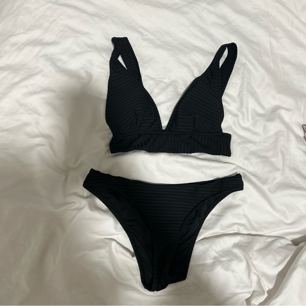 Topshop ribbed matching bikini set